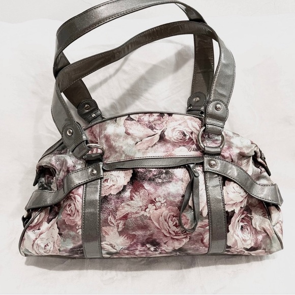 NWOT Sharif 1827 purse in silver/pink floral. - Picture 7 of 11